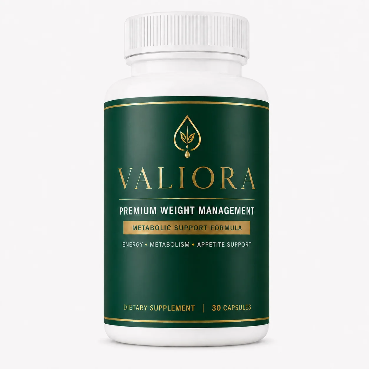 A bottle of Valiora once-daily capsules for everyday blood-sugar and energy support